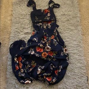Long Navy Floral Dress